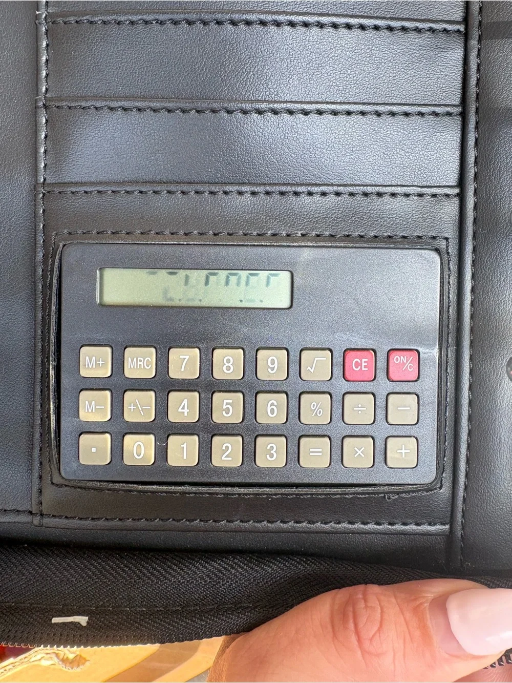 VTG Franklin Covey Black Faux Leather Zip Around 7 Ring Planner Binder w/ Calc